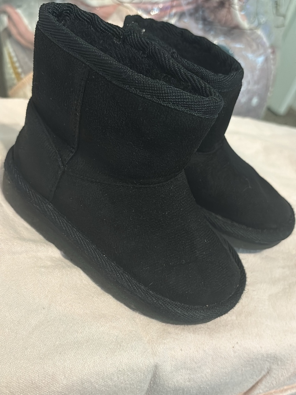 The Children's Place Black Plush-Lined Kids Boots